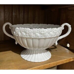 Antique Creamware Like Double Handled Pot Planter Cachepot Jardiniere Bowl 13 In